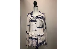 Hard Tail Forever Women&apos;s Raw Edge Jacket In Gray&sol;blue Tie-Dye