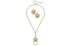 Canvas Style Women&apos;s Deanna Necklace And Louise Earring Set In Gold