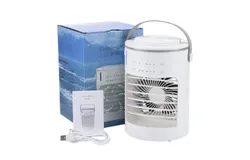 Portable Air Conditioner&comma; Small Air Conditioner with 2 Sprays and 3 Timers and 7 Colors Night Light&comma; Evaporative 3 Speed &ZeroWidthSpace;&ZeroWidthSpace;Personal Air Cooling Fan&comma; Mini Desktop Air Cooler AC Fan for Car&comma; Office Camping &lpar;White&rpar;