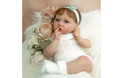 Reborn Baby Dolls Real Saskia Replica&comma; 20 inch Newborn Girl Doll With Realistic Veins&comma; Lifelike Handmade Vinyl with Weighted Cloth Body&comma; Advanced Painted Gift Set for Kids Age 3&plus;