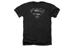Superman Barbed Wire Adult Heather Tee &sol; T-Shirt