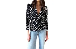 Emerson Fry Paris Jacket In Painterly Dots Black &plus; Ivory