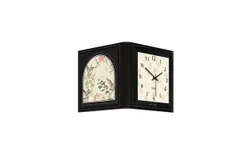 New French retro clock wall clock living room creative corner clock household mute corner clock hanging wall-Ambient light decorative mirror model small&colon; 30&ast;60cm