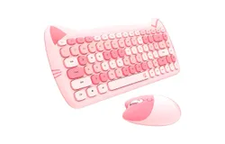 MOFII Wireless Keyboard and Mouse Combo&comma; 2&period;4G -Pink
