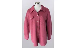 Keren Hart Quilted Shacket In Berry