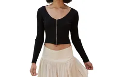 Lucy Paris Wina Zipper Top In Black