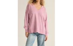 Z Supply Modern V-Neck Weekender Top In Sunset Mauve