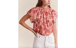 Trovata Carla Highneck Shirt In Tea Rose