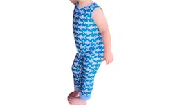 Pete &plus; Lucy Not So Baby Shark Romper In Blue