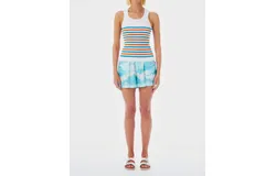 Le Superbe Women&apos;s Tanks A Lot Stripe Tank Top In White&sol;orange&sol;blue