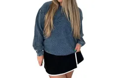 Moon Ryder Corded Crew Sweatshirt In Navy