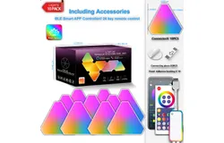 Triangle Quantum Light Panels&comma;LED Wall Lights for Gaming and Smart Home DIY Decor with Music Sync&comma;Night Light for Indoor Decor&comma;bluetooth 10 Pack