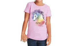 Girls Crew Tee - Unicorn - Lilac by DelSol for Women - 1 Pc T-Shirt &lpar;YXL&rpar;