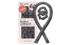 Kitsch Satin Heatless Curling Set-1 Pack &lpar;Charcoal&rpar;&sol;gray