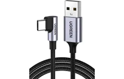 UGREEN USB to USB C Cable Right Angle USB A to Type-C Cable Compatible with iPhone 15&sol;15 Plus&sol;15 Pro&sol;15 Pro Max&sol;Galaxy S10&sol; S10&plus;&sol; Note 20&sol;LG V50&sol;V60&sol;iPad Mini 6 Air 5&sol;GoPro Hero 0&period;5m