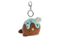 Aurora® Enchanting Tasty Peach® 10cm Mint Chocolate Nomwhal Clip-On Brown Stuffed Animal