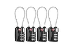 ZHEGE TSA Approved Luggage Locks&comma;Combination Lock&comma; &lpar;Black_4P&rpar;