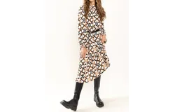 Ces Femme Gia Printed Midi Dress In Geometric Print