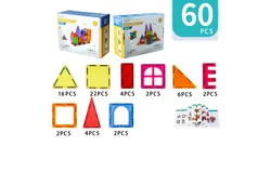 Basic Enhanced Pack - 60-piece set ※ Comes with color box ※ Comes with black storage bag – 3D Magnet Building Blocks&comma; Creative Imagination&comma;