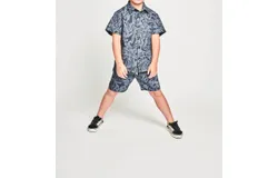 Munsterkids Boy&apos;s Current Shirt In Dk Denim Black