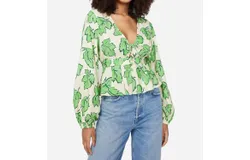 Kitri Irene Top In Green Vine Leaf Print