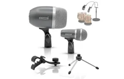 Tabla Microphone Set • Uni-Directional Bayan Dayan Instrument Mic w Balanced XLR Connection TABLA MIC GREY