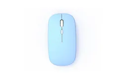Bluetooth Wireless Keyboard and Mouse Combo&comma;Ultra-Slim Ergonomic Small Rechargeable Bluetooth Keyboard Mouse Set for Apple iPad iPhone Samsung Tablet Phone Android PC Computer Mac Smartphone-blue single Bluetooth mouse battery