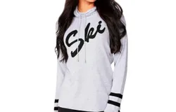 Angel Ski Drawstring Sweater In Gray&sol;black