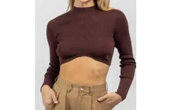 Olivaceous Underbust Mock Crop In Espresso Bean