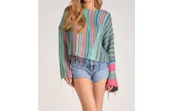 Elan Boho Sweater In Multi