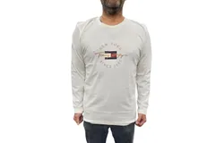 Tommy Hilfiger Long Sleeve Crew Neck Shirt In Ecru
