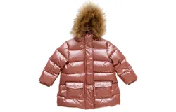Pink Chicken Kids Girls Paulina Puffer Coat In Pink Metallic