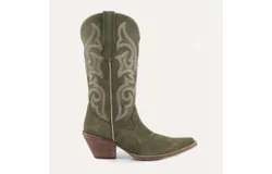 Buck & Brana Women&apos;s Tessa Leather Cowgirl Boots In Olive