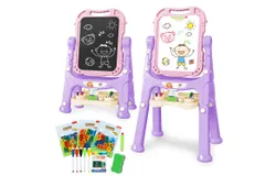 TOY Life Easel for Kids Art Easel for Toddler Easel - 4in1 Double-Sided Large Magnetic Board Kids