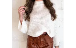 Mustard Seed Cold Days Knit Top In White