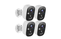 Security Cameras Wireless Outdoor&comma; 2K Battery Powered WiFi Cameras for Home Security with AI Motion Detection&comma; Color Night Vision&comma; Spotlight&comma; Siren&comma; Waterproof&comma; SD&sol;Cloud Storage-4-Pack