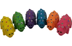 6 Pack 4 Inch Mini Latex Dog Squeaky Toys Polka Dot Piglet Pig Dog Toy for Mimi Small Dogs
