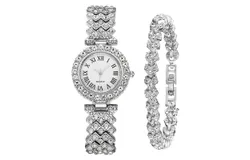 MREURIO Luxury Women Wrist Watches Diamond Bracelet Watch Fashion Casual Quartz Watch Ladies Watch-Silver