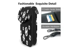 Soccer Vector Background Pu Leather Crossbody Phone Bag Card Slots Flip Phone Purse With Adjustable Strap 7&period;6x4&period;9inch
