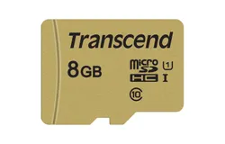 Transcend 8GB UHS-1 Class 10 micro SD 500S Read up to 95MB&sol;s Built with MLC Flash Memory Card &plus; SD Adapter