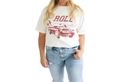 Baevely By Wellmade Roll With It Tee In White