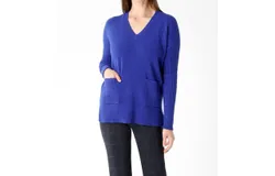 Lisette L Andrea 2 Pocket Sweater In Cobalt Blue