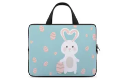 Bunny，love，eggs Laptop Bag Women Man 10 12 13 15 17 Inch Office Notebook Travel Computer Handbag Waterproof Bag Notebook Cover