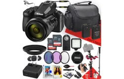 Nikon COOLPIX P950 Digital Camera with NIKKOR 24-2000mm Lens &plus; 2PC 64GB Memory &plus; Extra Battery &plus; Remote Control &plus; Filters &plus; LED Light &plus; Spider Tripod &plus; More &lpar;27pc Bundle&rpar;