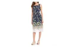Karl Lagerfeld Paris Floral Print Ombre Midi Crepe Dress In Pink