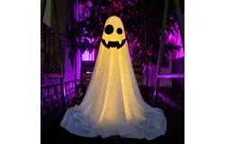 Outdoor Halloween Decorations&comma; Indoor Halloween Party Decorations&comma; Scary Ghost Decorations with Remote Control String Lights&comma; Halloween Ghost Lights for Porch&comma; Patio&comma; Garden&comma; Lawn-Hooded remote control usb-C
