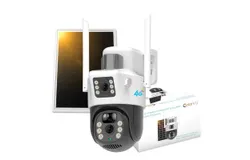 6 Megapixel Wifi Solar Camera&comma; Security System CCTV Camera Video Surveillance Kit WIFI NVR Eseecloud Outdoor Two-Way Audio Auto Tracking