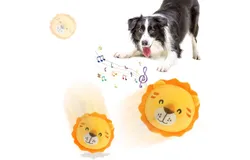 Active Moving Pet Plush Toy&comma; 2024 New Interactive Dog Toys for Small Medium Large Dogs&comma; Squeaky Self Moving Bouncing Dog Ball&comma; Automatic Rolling Washable Chewable Plush Puppy Toys &lpar;Lion&rpar;