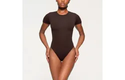 Skims Fits Everybody T-Shirt Bodysuit In Espresso