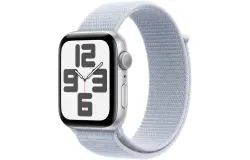 Apple Watch SE 2nd Generation &lpar;GPS&rpar; 44mm Aluminum Case with Blue Cloud Sport Loop - Silver - &lpar;2024&rpar;